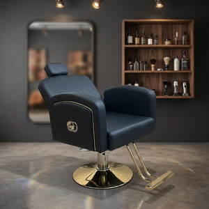 Fauteuil de Barbier Inclinable Moderne en Similicuir avec Pompe Hydraulique et Base Ronde – Mobilier de Salon à Usage Commercial - Product Image 1