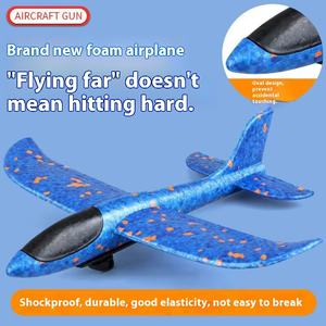 Avión grande de espuma para lanzar a mano de 48cm, planeador de 2 modos de vuelo, avión ligero para niños, lanzador de avión de plástico, pistolas de juguete, producto - Product Image 3