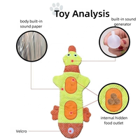 Jouet interactif pour chien au design de canard couineur, avec compartiments pour cachettes de friandises et poches olfactives
