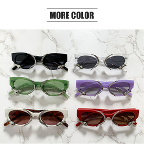 2024 New Personalized Fashion Solid Snake Sunglasses Small Oval <b>Frame</b> Y2K Retro Cat Eyes Sunglasses - Product Image 6