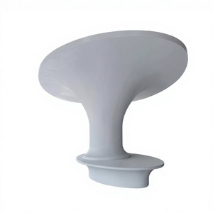 Columna Decorativa Personalizable GRG para Vestíbulo de Hotel, Centro Comercial, Restaurante, Pilar Interior con Cabezal Ovalado, Acabado Blanco Mate Liso - Product Image 1