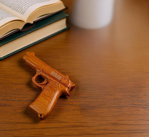 Pistola de Juguete Portátil de Madera de Palisandro Rojo Tallada a Mano - Product Image 4