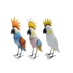 Cacatúa realista pájaro loro estatua de Metal hecho a mano diseño religioso hogar decorativo regalo - Product Image 1