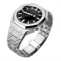 Boîtier de montre en acier inoxydable 316L sans clous, motif chêne, pour modification GA2100 GA2110 GAB2100