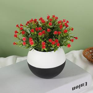 Pot de fleurs en forme d'étoile simulée, hauteur 16 cm, fleurs mélangées, ornement de bureau, décoration de la maison, décoration de chambre à coucher - Product Image 3