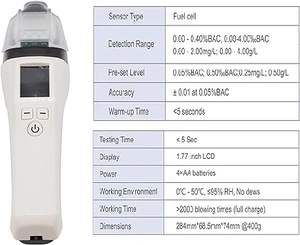 AT7000 Rapid Screen Alkohol tester Quick <span class=keywords><strong>Fuel</strong></span> <span class=keywords><strong>Cell</strong></span> <span class=keywords><strong>Sensor</strong></span> mit LCD-Bildschirm Pre-Employment Gasana lysator Tester für Alkohol-Screening - Product Image 4