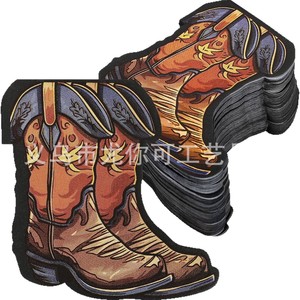 Western Cowboy Boots Shaped Napkins Irregular Die Cut Party <b>Table</b> Decor <b>Birthday</b> Decoration Custom Quantity Venue Props - Product Image 3
