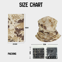 100% Polyester Camouflage maille couture magique Turban crème solaire bavoir extérieur respirant sport sans couture cou guêtres