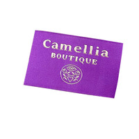 Étiquettes imprimées personnalisées en coton biologique pour vêtements de mode, avec logo du fabricant, lavables, pliées en bout, pour col, couleur personnalisée