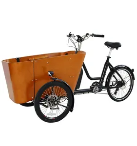 2023 Neue dreirädrige Rikscha-Fahrräder vom Typ Familie Cargo-Fahrrad Frontlader 4 Kinder verwenden Cargo-Bike