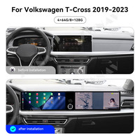Autoradio Android 14 ZWNAV 12.3+12.3 pouces pour Volkswagen T-Cross 2019-2021, DSP Carplay, stéréo GPS, multimédia vidéo, Carplay sans fil
