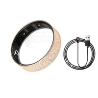 Bague connectée V3 en acier inoxydable mat et résine pour couples, avec suivi de la fréquence cardiaque, de l'oxygène sanguin, du sommeil et de l'humeur, et fonctionnalités IA
