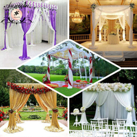 Support de toile de fond télescopique ANNIELU en alliage d'aluminium robuste, cadre portable pour décoration de mariages et d'événements
