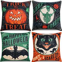 Housse de coussin décorative pour canapé, style Halloween, 45*45cm, taie d'oreiller