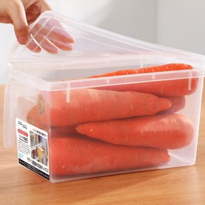 Refrigerator Storage <b>Box</b> With Handle Rectangle Plastic Lid Food Container For Fruit Vegetable Kitchen Organization - Product Image 4