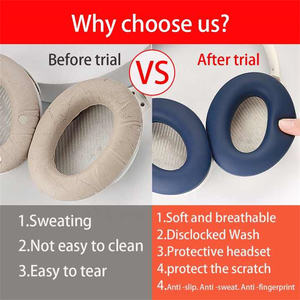 Pour <span class=keywords><strong>Bose</strong></span> QC45/QC25/QC35/AE2/QC1/QC Ultra casque couverture remplacement Silicone protection Cove ensemble (ne comprend pas les écouteurs) - Product Image 5