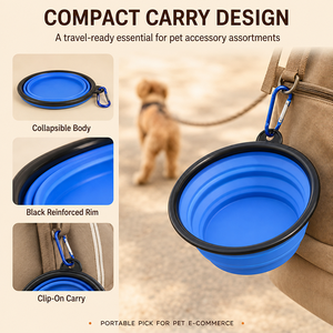 Gamelle et abreuvoir pliables pour animaux de compagnie, écologiques, en plastique imperméable, portables pour l'intérieur, 350 ml, pour chiens et chats - Product Image 2