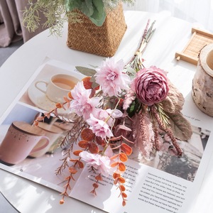 Fleurs artificielles Laura, pivoine, dahlia, bouquet de mariage, décoration d'intérieur CF01352 - Product Image 1