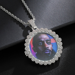 Collier pendentif de Photo pour <span class=keywords><strong>hommes</strong></span> et femmes, chaîne en cuivre, accessoire de mode moderne avec rabat, Design personnalisé, cadre de Photo Simple - Product Image 4