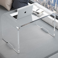Table basse en acrylique transparent poli en forme de U, moderne, minimaliste, écologique, pour intérieur/extérieur, pré-assemblée, personnalisable