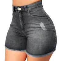 Nouveaux shorts en jean nylon/coton respirants et tendance pour femme, taille mi-haute, coupe large, sportifs, avec logo à la taille, pour l'automne
