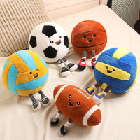 Jouets en peluche mascotte de football brodés ODM en gros, rembourrage en coton PP, matériau 100 % polyester, fonction anti-stress, anniversaire