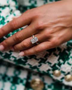 טבעת יובסמייל 5 קראט moissanite טבעת 11.75x7.75 מ "מ מרוסק קרח raident לחתוך 18 קראט תכשיטי זהב מוצק לנשים חתונה - Product Image 3