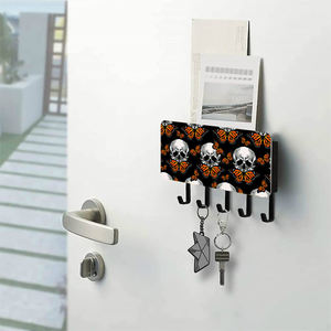 LG8194 Étagère d'entrée moderne personnalisée 5-en-1 murale multifonction pour salon, organiseur de courrier carré, porte-clés en <span class=keywords><strong>cuir</strong></span> - Product Image 3