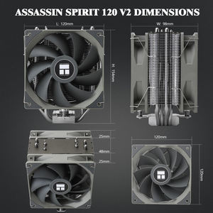 Enfriador de Aire Thermalright Assassin Spirit 120 V2 Plus con 4 Tubos de Calor, Ventilador de Empuje y Tracción, Funcionamiento Silencioso para <span class=keywords><strong>PC</strong></span> Gaming LGA1700 AM5 - Product Image 6