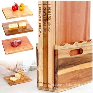 Wooden Book Shaped Cutting Board Set 3 Pieces With <b>Stand</b> Double Sided Categorized For Meat Fish Cheese Bread <b>Vegetables</b> - Product Image 1