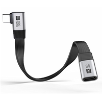 Cable de Extensión USB-C Plano Multifuncional de Cobre con Diseño en Ángulo Recto; 80 Gbps de Alta Velocidad, Compatible con USB4 Thunderbolt 3/4; 240 W