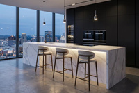 Moderne Barhocker, Höhenverstellbare Thekenstühle mit Rückenlehne, Robuste Kücheninsel-Barhocker für Zuhause & Gewerbe