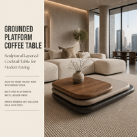 Meubles Table à thé rotative italienne pour le salon Table basse empilée à trois couches Meubles de vente à chaud