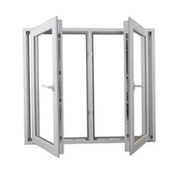 Sistema insonorizado personalizado Marco estrecho UPVC Ventana abatible Ventanas de vidrio doble Ventana abatible de huracán