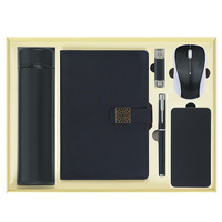 Coffret cadeau personnalisé Papeterie d'entreprise comprenant une bouteille d'eau isolée Souris sans fil Banque d'alimentation portable Cérémonie d'anniversaire