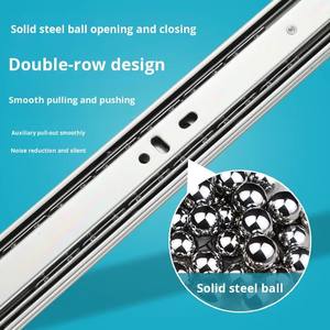 รางเลื่อนลูกปืนเหล็กกล้ารีดเย็นแบบสามส่วน รุ่น 3510 แบบซ่อน ไร้เสียง สำหรับติดตั้งด้านข้างตู้ โต๊ะทำงาน - Product Image 3