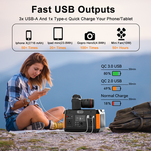 Station d'alimentation portable 500W, batterie lithium 520Wh, générateur solaire MPPT, onde sinusoïdale pure, charge sans fil pour le camping en plein air - Product Image 4