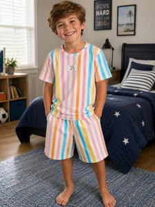 Collection de tenues coordonnées pour garçons importées et élégantes, qualité supérieure, ensemble deux pièces assorti, vêtements confortables pour enfants, style moderne et décontracté - Product Image 5