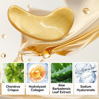 Patchs pour les yeux en hydrogel 100% biodégradable, éclaircissants, masque pour les yeux en or 24 carats, hydratant, illuminateur, coussinets pour le contour des yeux, logo personnalisé