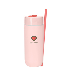 Adorable gobelet réutilisable transparent à 2 niveaux pour café et boissons froides, 370 ml, avec paille, en Ecozen, pour boissons rafraîchissantes - Product Image 6