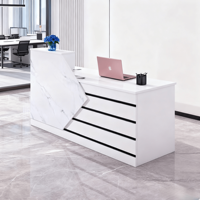 Petit bureau de réception oblong en bois massif moderne-Mobilier de bureau commercial durable pour espaces professionnels
