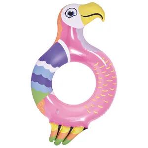 Оптовая продажа надувной попугай BSCI, плавающее кольцо из ПВХ, плавательная трубка для детей