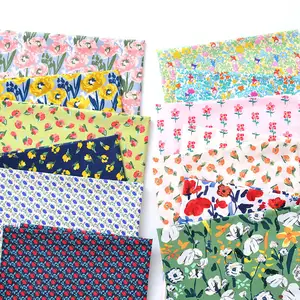 High Quality Colorful Digital Prininted Flowers Pajama Fabric 100% Cotton Poplin Fabric For Infants Sleepwear