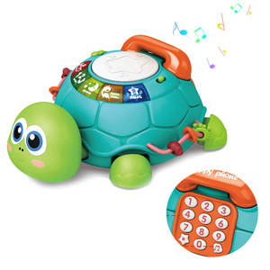 Juguete de Tortuga <span class=keywords><strong>El</strong></span>éctrica Interactiva con Inducción, Accesorios de Desarrollo para Bebés, Teléfono Musical Educativo para Niños Pequeños - Product Image 1