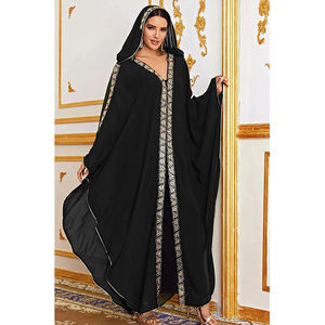 Abaya <strong>Moroccan</strong> Women Modest <strong>Kaftan</strong> Hooded Maxi <strong>Dress</strong> Bat Sleeve Farasha <strong>Kaftan</strong> <strong>Dress</strong> Dubai 2025 - Product Image 3
