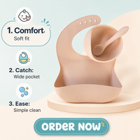 Bavoirs en silicone pour bébés, style bavoir, vente en gros du fabricant, ensemble d'alimentation en silicone pour enfants et bébés