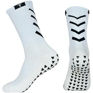 Men New Fashion Stripe Crew Sports Breathable Anti Slip Running Sox Soccer Athletic Custom Logo Football Grip Socks
