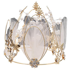 มงกุฎตกแต่งเค้กแต่งงานสุดหรูสำหรับตกแต่งหน้าเค้กสำหรับงานแต่งงานตกแต่งเค้กมงกุฏ - Product Image 5