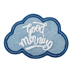 Alfombrillas de Baño de Lujo Personalizadas de Algodón Puro con Diseño Floral Ecológico 'Good Morning', Alfombra de Piso Resistente con Mechones, Precio al por Mayor - Product Image 1
