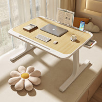 Table d'ordinateur pliable en bois anti-dérapante pour dortoir, table de lit en aggloméré